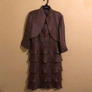 Gold two piece semi-formal dress